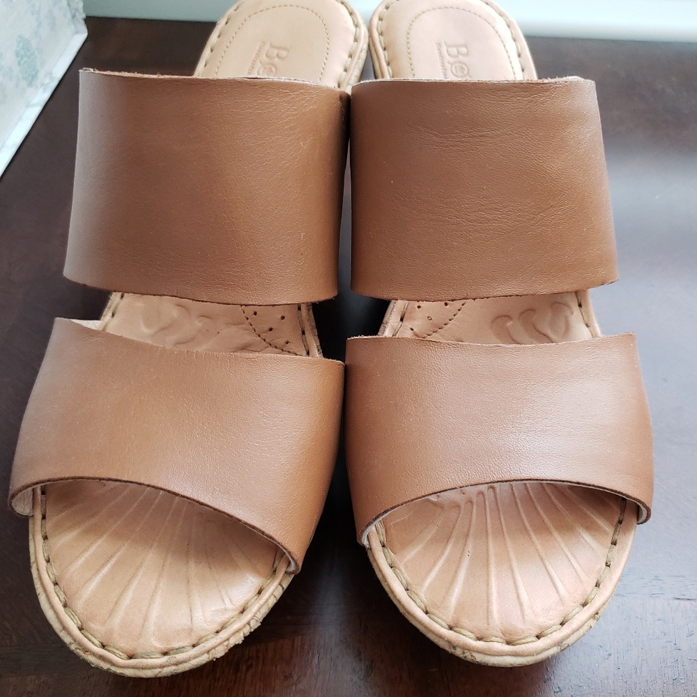 SOLD. Born Tan Wedge Shoe